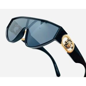Shield Sunglasses Visor Mask‎ Gold Fashion Fashion Hip Hop Street Wear Cholo